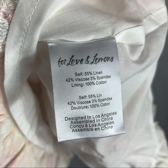 For Love and Lemons Julep Floral Linen Mini Dress Size Medium - Picture 9 of 14